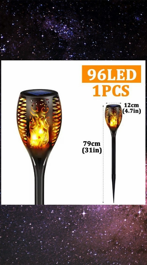 Enchanting Superior 96-LED Solar Flame Lights