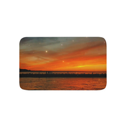 Sunset At The Pier - Memory Foam Bath Mat