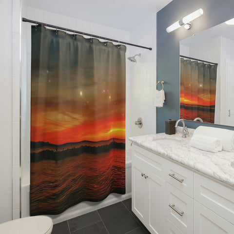 Sunset At The Pier - Shower Curtain