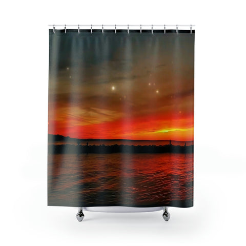Sunset At The Pier - Shower Curtain