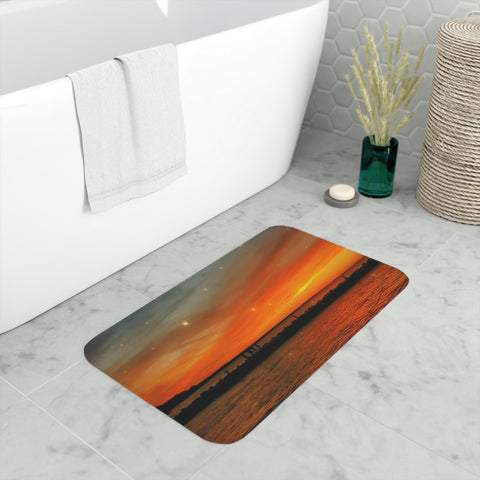Sunset At The Pier - Memory Foam Bath Mat